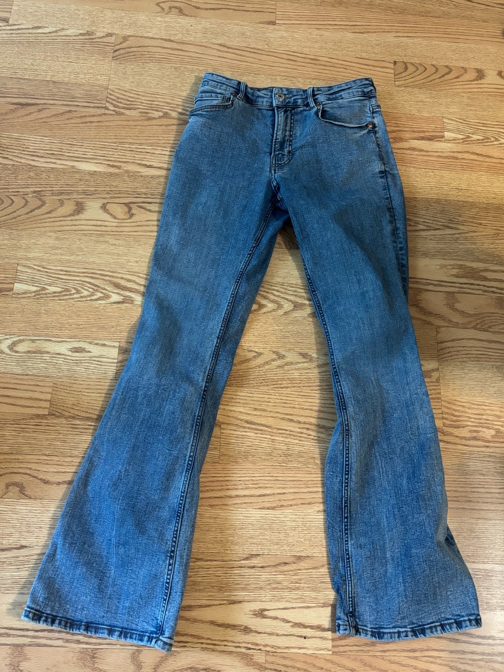 H&M Women's Blue Denim Flare Jeans